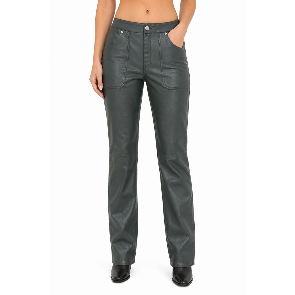 BLANKNYC The Baxter Faux Leather Pants Size 30 Green Black